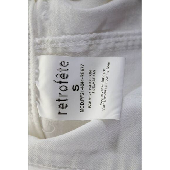 Retrofete Womens Belted Denim Sleeveless Shirt Dress White Size Small - Picture 5 of 6